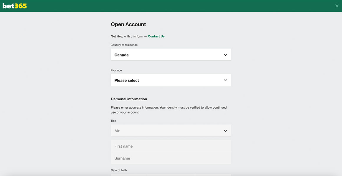 Bet365 Registration