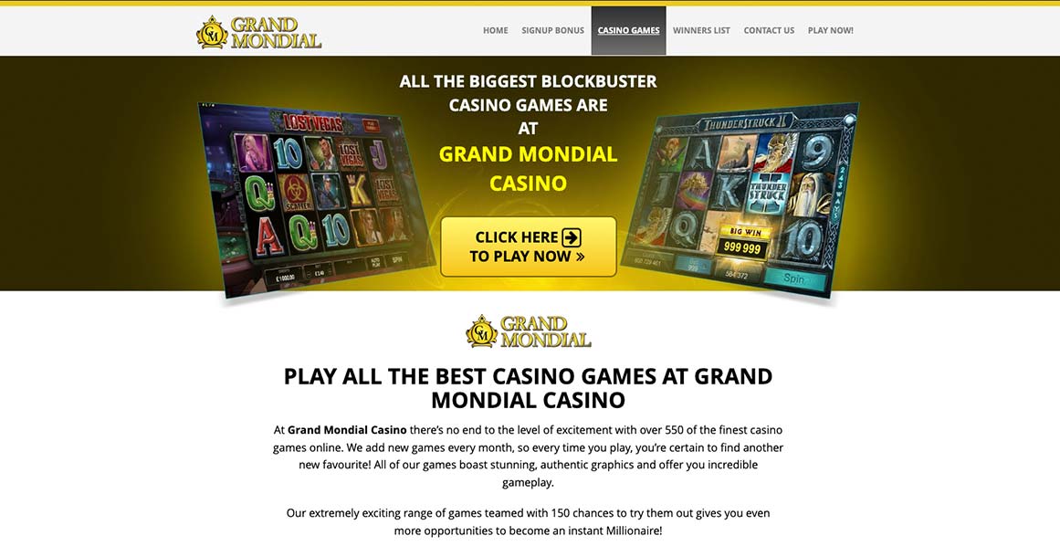 grand mondial casino games