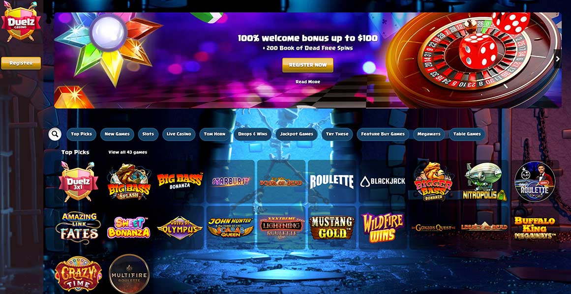 casino games at Duelz casino