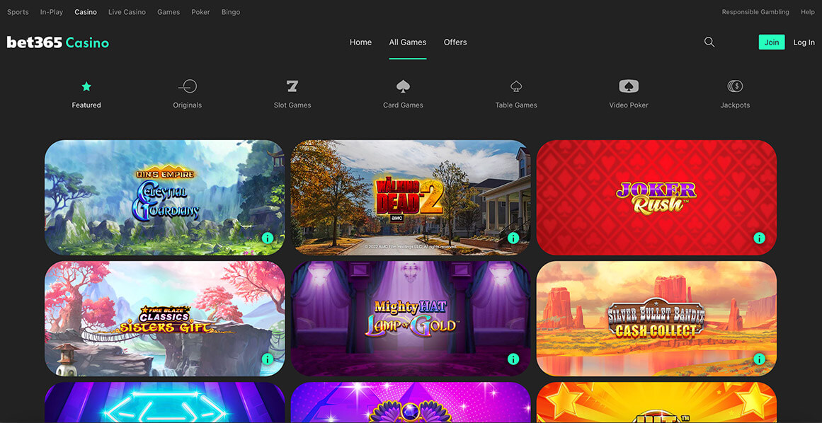 Slot Games at Bet365