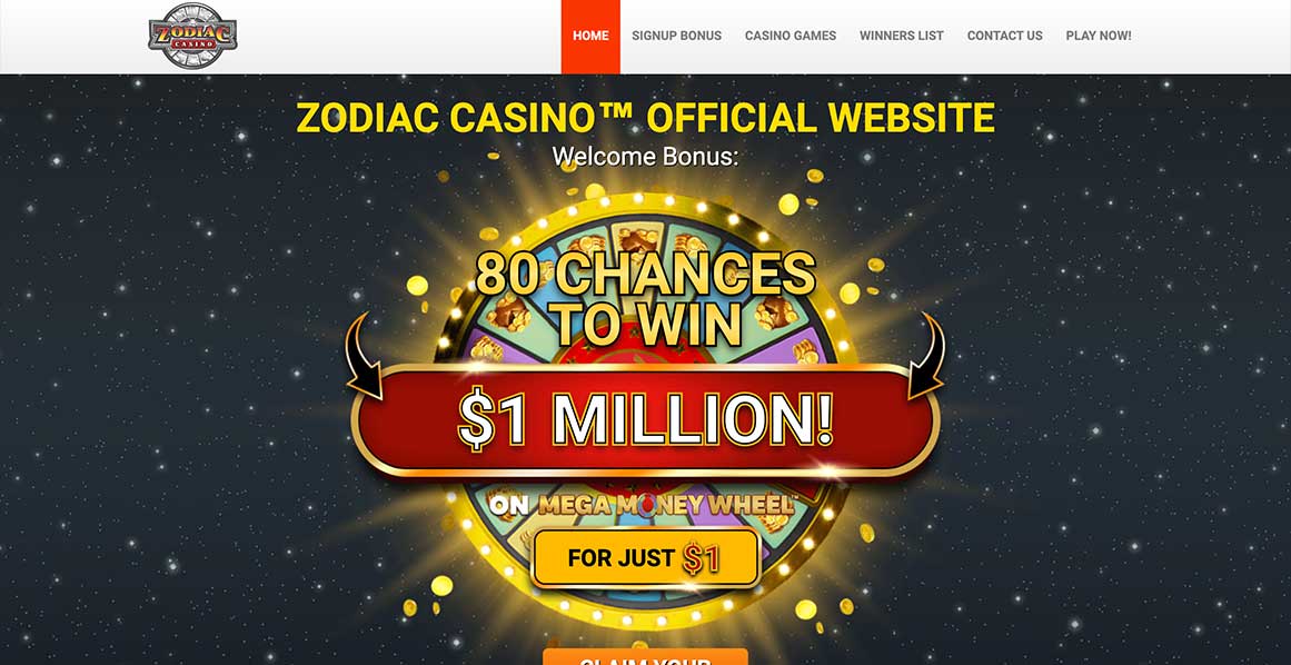 Zodiac casino Welcome Bonus