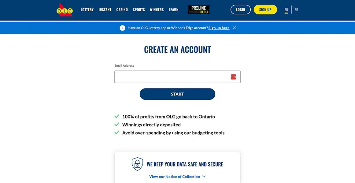 OLG Create Account