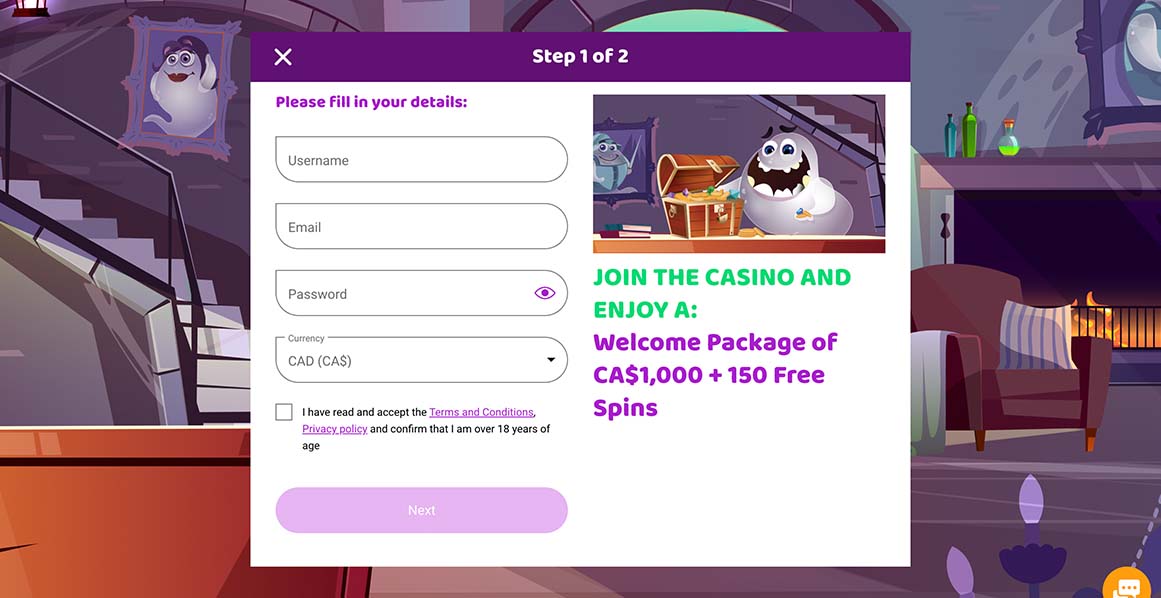 Boo Casino Create Account