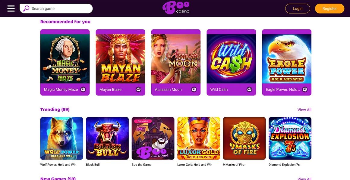 Boo Casino Game Library