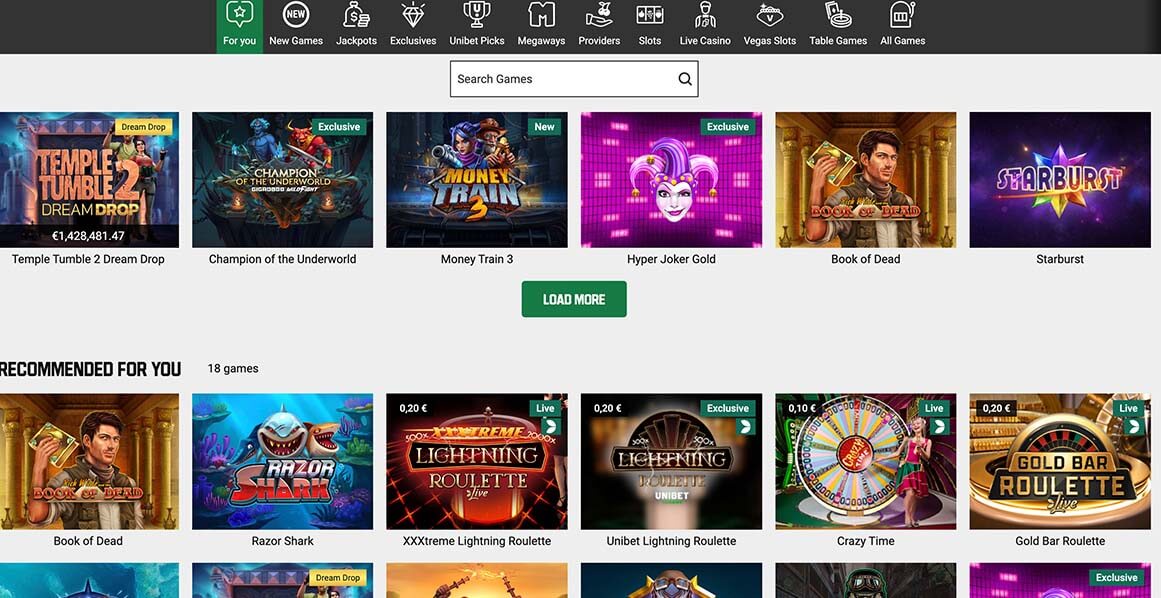 Unibet Game Library