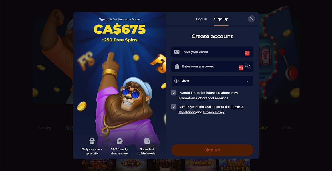 Nine Casino Create Account