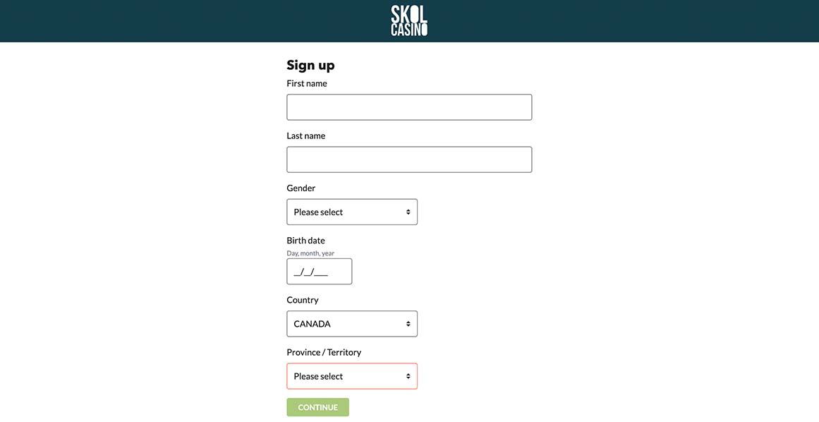 Create an account at Skol