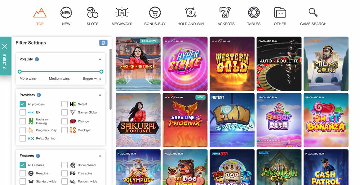 Conquestador Casino Game Library